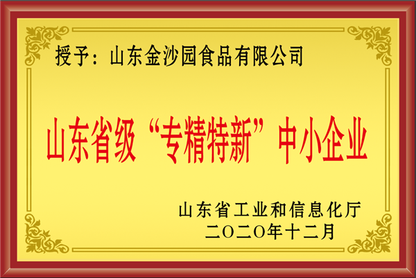 榮譽資質(zhì)--“專精特新”中小企業(yè)